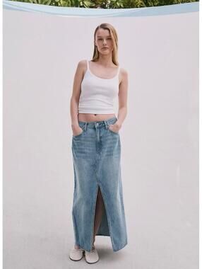 American Eagle Women’s Size 4 Denim Midi Maxi Western Skirt Festival 90s
